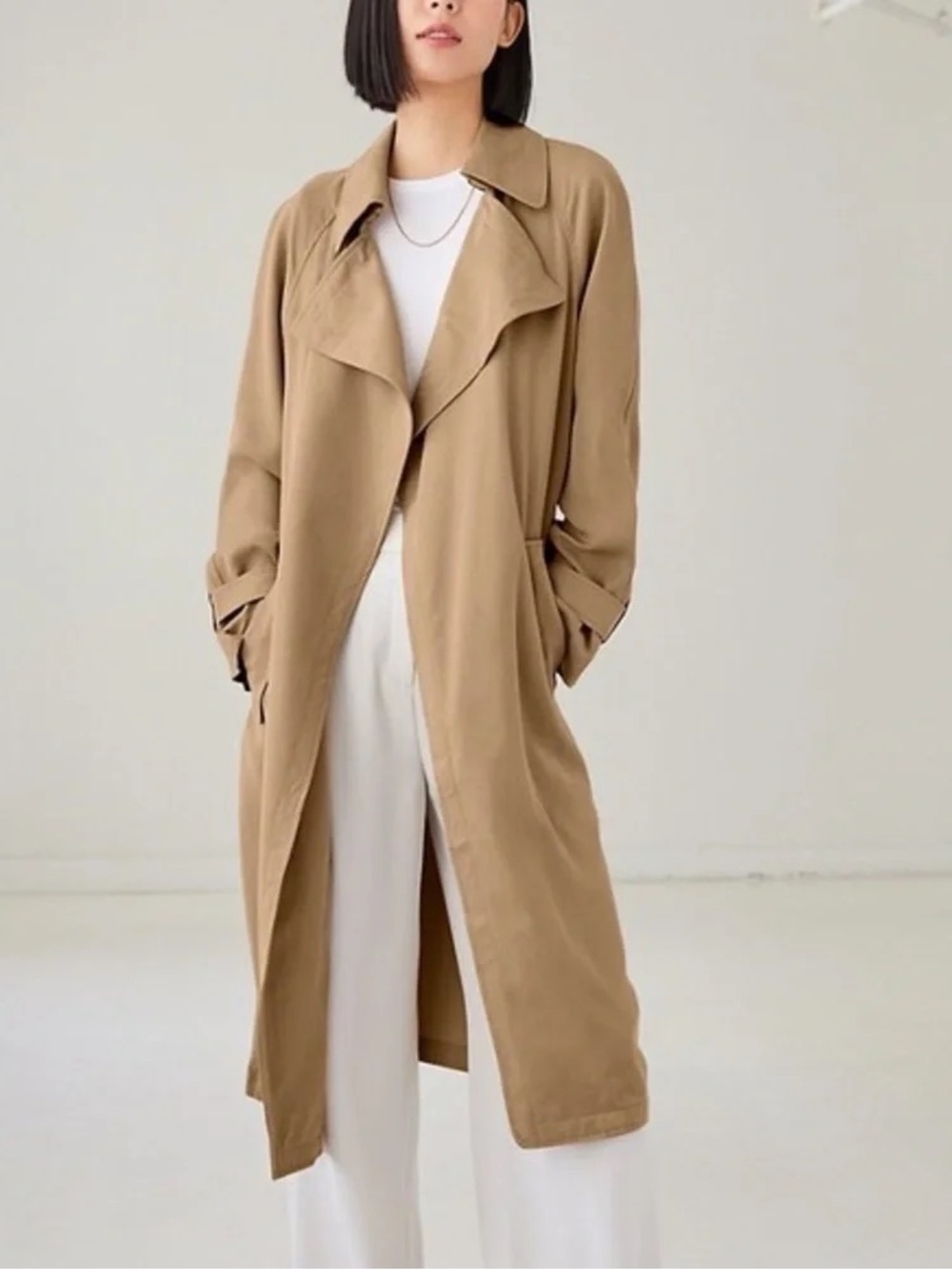 Aritzia Babaton Draped Trench Coat – Camel/Tan – Size Small